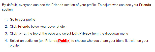 Facebook Friends Settings